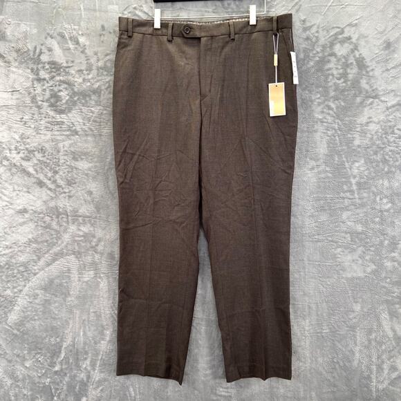 New Michael Kors Men's Dress Pants 38x30 Brown Polyester Blend - Picture 1 of 8